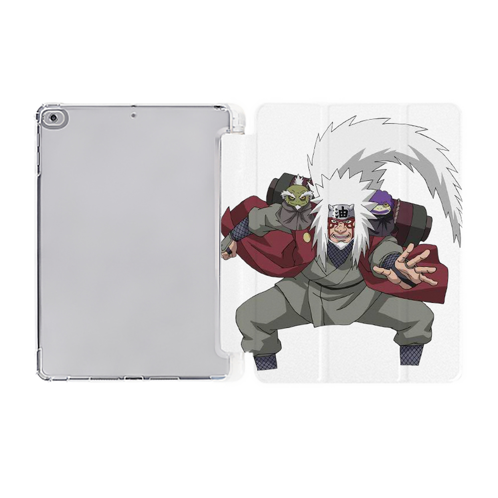 （画像用） NARUTO -ナルト- 自来也（じらいや） Jiraiya IPad ケース ペン収納付き 三つ折りスタンド PUレザー×シリコン 対応機種9.5/10.5/10.9インチ